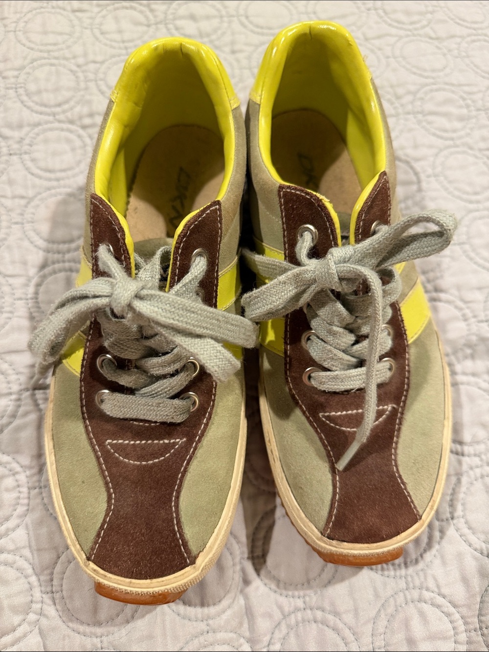 DKNY Suede Leather Leather Lace-Up Sneakers 6